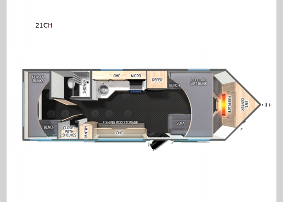 Floorplan - 2024 Cherokee Ice Cave 21CH Ice House