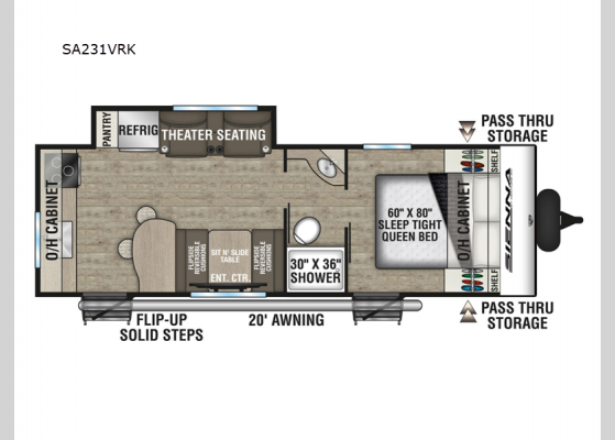 Floorplan - 2025 Sienna SA231VRK Travel Trailer