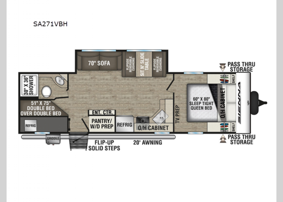 Floorplan - 2025 Sienna SA271VBH Travel Trailer