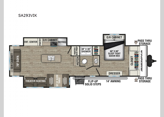 Floorplan - 2025 Sienna SA293VIK Travel Trailer