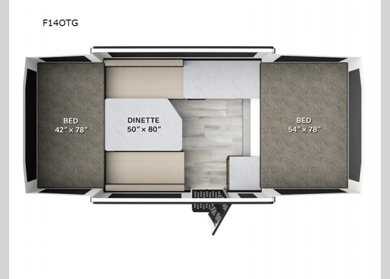 Floorplan - 2024 Flagstaff OTG F14OTG Folding Pop-Up Camper