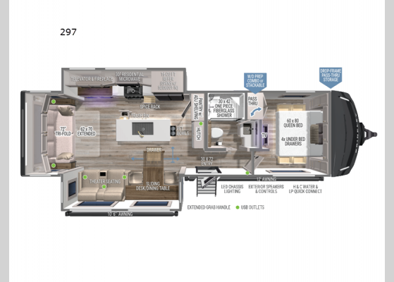 Floorplan - 2025 Model Z Air 297 Travel Trailer