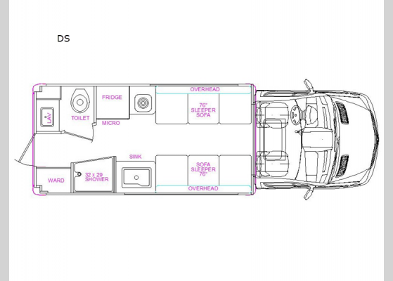 Floorplan - 2025 Summit DS Motor Home Class B+ - Diesel