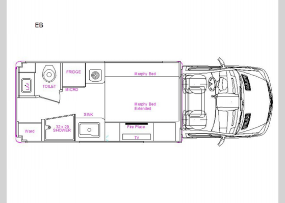 Floorplan - 2025 Summit EB Motor Home Class B+ - Diesel