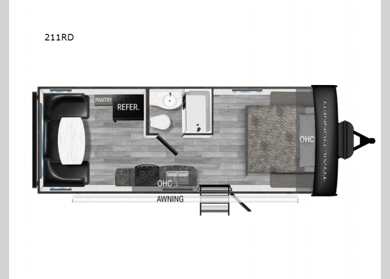 Floorplan - 2025 Trail Runner 211RD Travel Trailer