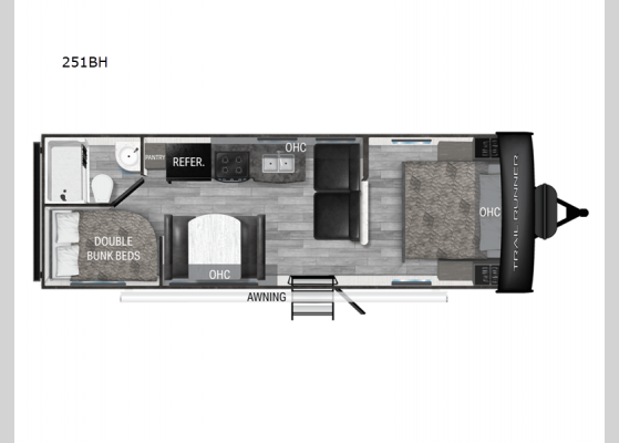 Floorplan - 2025 Trail Runner 251BH Travel Trailer