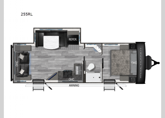 Floorplan - 2025 Trail Runner 255RL Travel Trailer