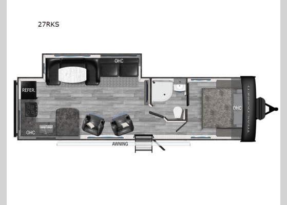 Floorplan - 2025 Trail Runner 27RKS Travel Trailer