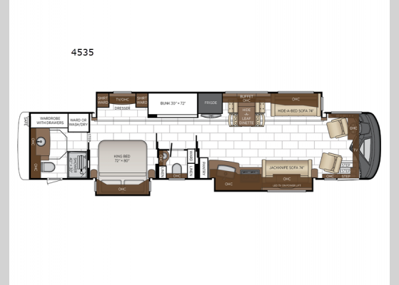 Floorplan - 2025 London Aire 4535 Motor Home Class A - Diesel