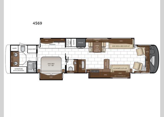 Floorplan - 2025 London Aire 4569 Motor Home Class A - Diesel