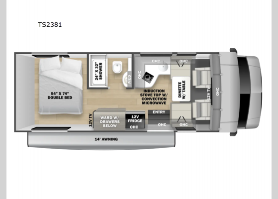 Floorplan - 2025 Forester TS TS2381 Motor Home Class C