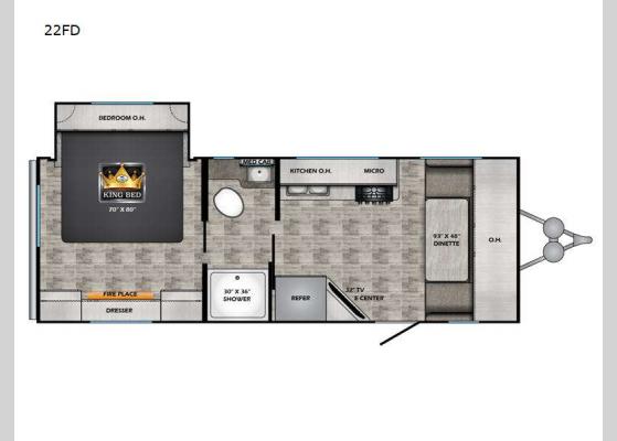 Floorplan - 2024 Volante 22FD Travel Trailer