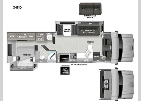 Floorplan - 2024 DX3 34KD Motor Home Super C - Diesel