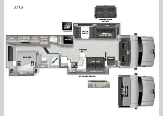 Floorplan - 2024 DX3 37TS Motor Home Super C - Diesel