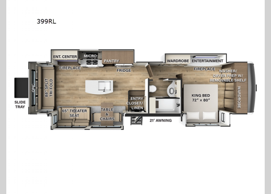 Floorplan - 2024 Rockwood Luxury Ranch 399RL Fifth Wheel