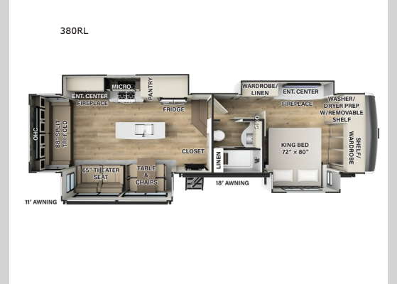 Floorplan - 2024 Flagstaff Elite 380RL Fifth Wheel