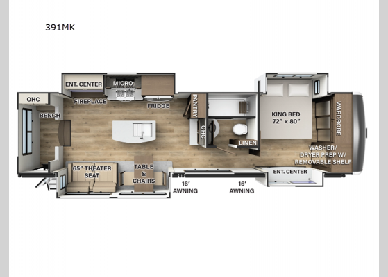 Floorplan - 2024 Flagstaff Elite Estate 391MK Fifth Wheel