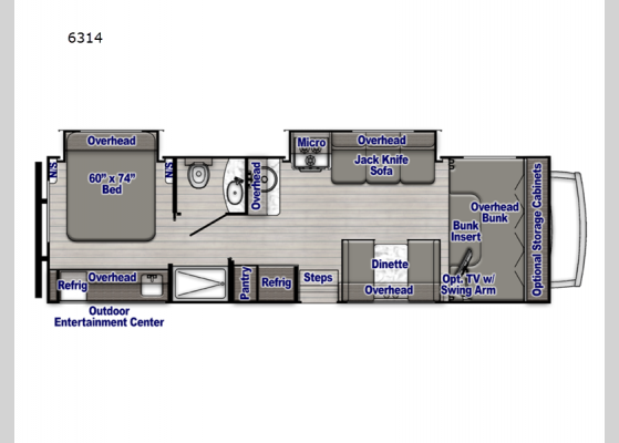 Floorplan - 2024 Yellowstone 6314 Motor Home Class C