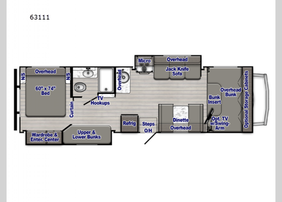 Floorplan - 2024 Yellowstone 63111 Motor Home Class C