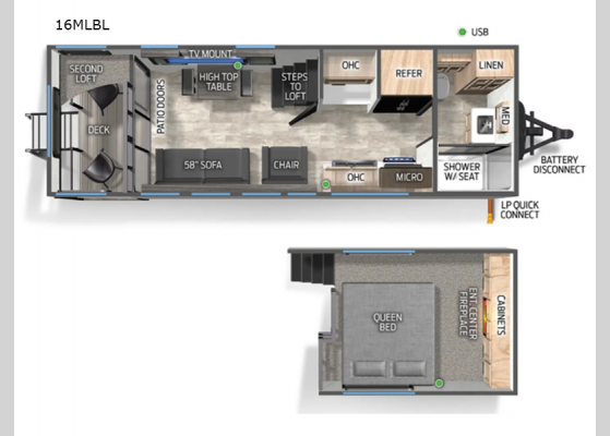 Floorplan - 2024 Timberwolf Black Label 16MLBL Destination Trailer