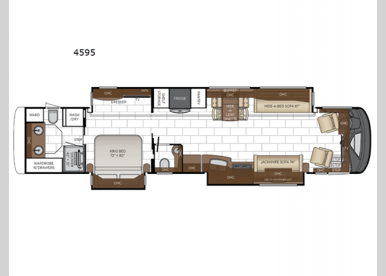 Floorplan - 2025 London Aire 4595 Motor Home Class A - Diesel