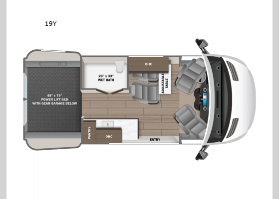 Floorplan - 2025 Terrain 19Y Motor Home Class B - Diesel