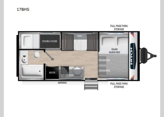 Floorplan - 2024 Hitch 17BHS Travel Trailer