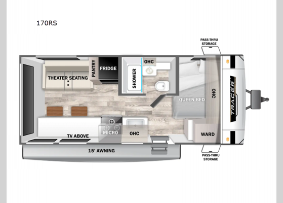 Floorplan - 2025 Tracer 170RS Travel Trailer