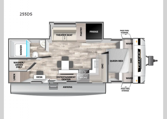 Floorplan - 2025 Tracer 255DS Travel Trailer