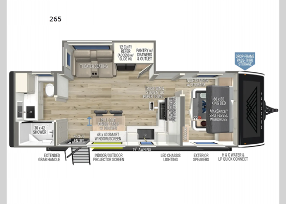 Floorplan - 2025 Model I 265 Travel Trailer