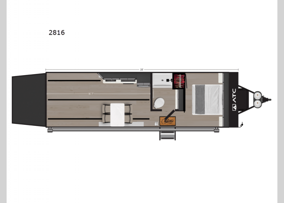 Floorplan - 2025 PLA 550 2816 Toy Hauler Travel Trailer