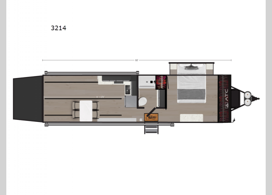 Floorplan - 2025 PLA 550 3214 Toy Hauler Travel Trailer