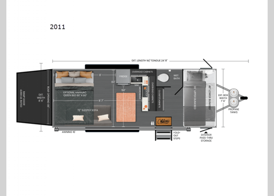 Floorplan - 2025 PLA 450 2011 Toy Hauler Travel Trailer