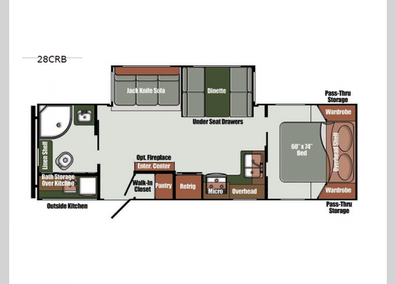 Floorplan - 2023 Envision Limited Edition 28CRB Travel Trailer
