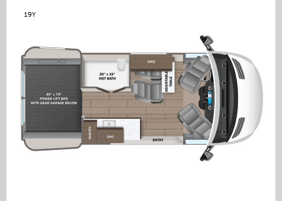 Floorplan - 2024 Launch 19Y Motor Home Class B - Diesel