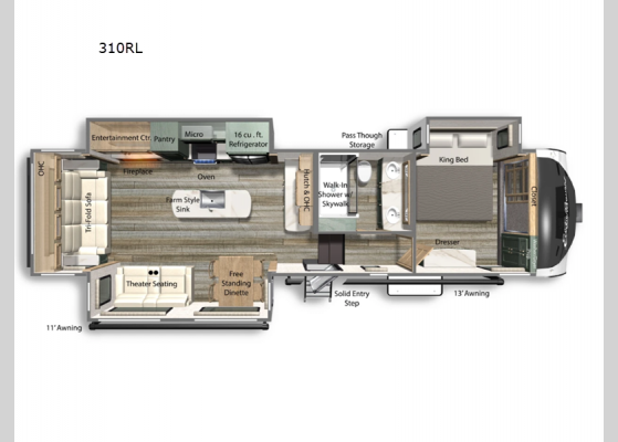 Floorplan - 2024 Eddie Bauer 310RL Fifth Wheel