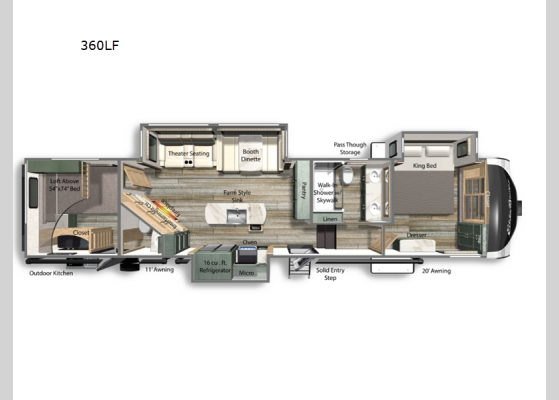 Floorplan - 2024 Eddie Bauer 360LF Fifth Wheel