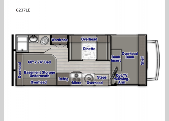 Floorplan - 2025 Conquest Class C 6237LE Motor Home Class C