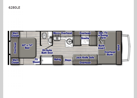 Floorplan - 2025 Conquest Class C 6280LE Motor Home Class C