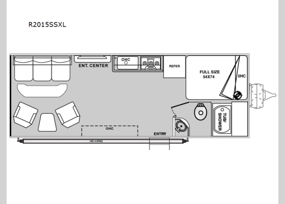 Floorplan - 2025 Rage'n R2015SSXL Toy Hauler Travel Trailer