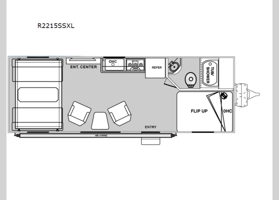 Floorplan - 2025 Rage'n R2215SSXL Toy Hauler Travel Trailer