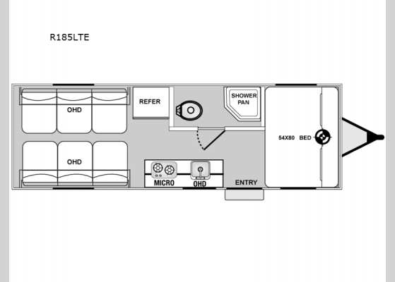 Floorplan - 2025 Rage'n R185LTE Toy Hauler Travel Trailer