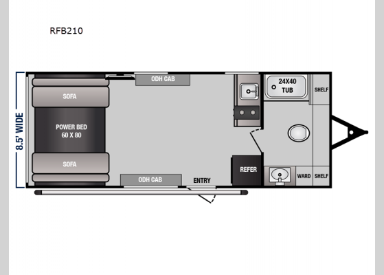 Floorplan - 2025 Rage'n Limited RFB210 Toy Hauler Travel Trailer