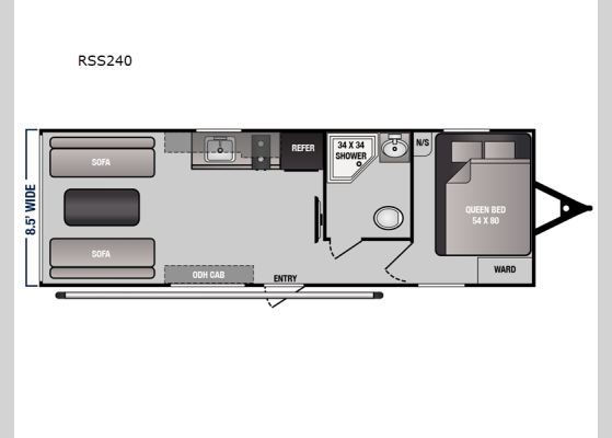 Floorplan - 2025 Rage'n Limited RSS240 Toy Hauler Travel Trailer