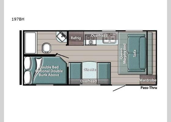 Floorplan - 2025 Ameri-Lite Super Lite 197BH Travel Trailer