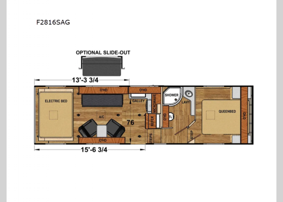 Floorplan - 2024 Attitude Pro Series F2816SAG Toy Hauler Fifth Wheel