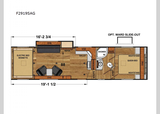 Floorplan - 2024 Attitude Pro Series F2919SAG Toy Hauler Fifth Wheel