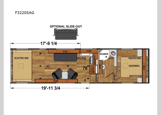 Floorplan - 2024 Attitude Pro Series F3220SAG Toy Hauler Fifth Wheel