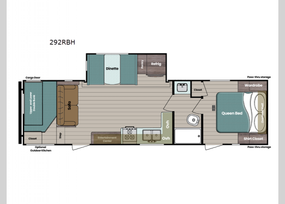 Floorplan - 2025 Ameri-Lite Ultra Lite 292RBH Travel Trailer