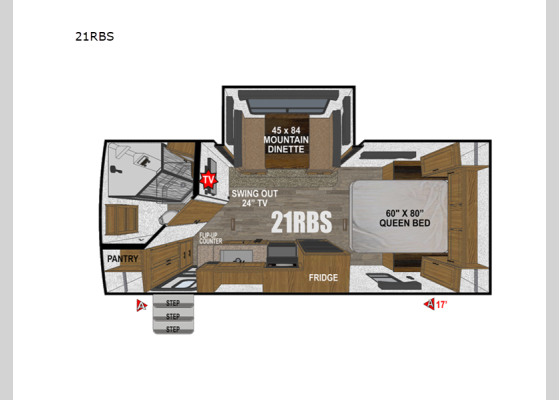 Floorplan - 2026 Creek Side Mountain Series 21RBS Travel Trailer